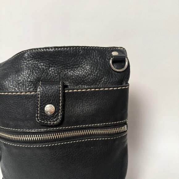 Vintage Roots Venetian Tribe Black Soft Leather Crossbody Purse – Made in Canada - Picture 6 of 9